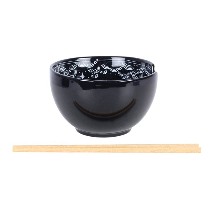 Spellbound Sky Ceramic Noodle Bowl & Chopsticks Set