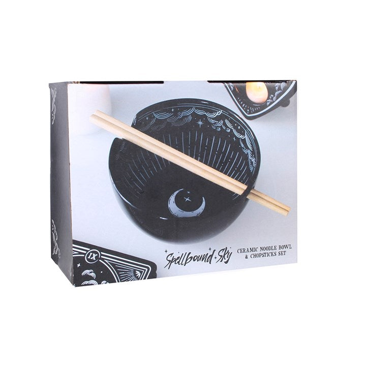 Spellbound Sky Ceramic Noodle Bowl & Chopsticks Set