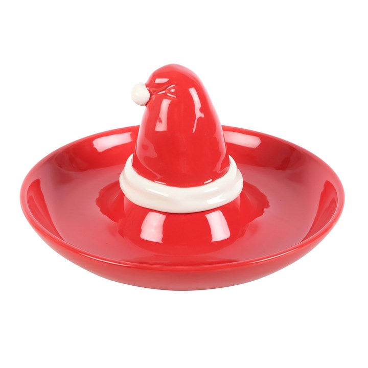 Red Santa Hat Chip and Dip Ceramic Serving Dish