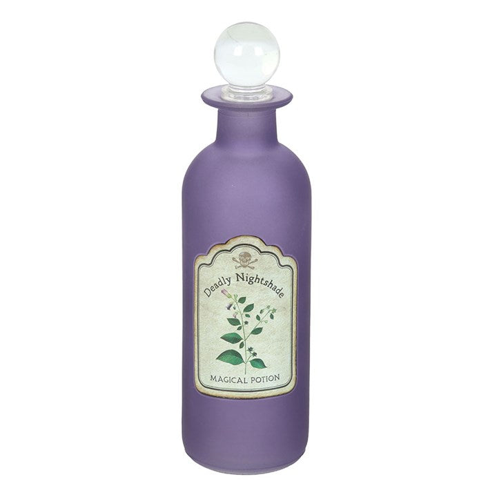 Purple Decorative Deadly Nightshade Glass Potion Bottle