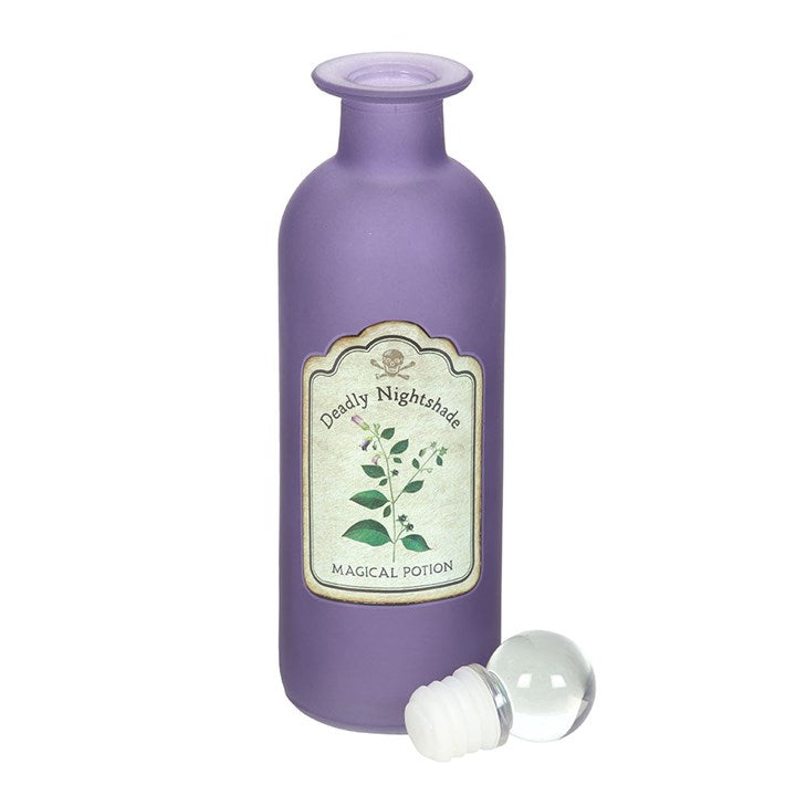 Purple Decorative Deadly Nightshade Glass Potion Bottle