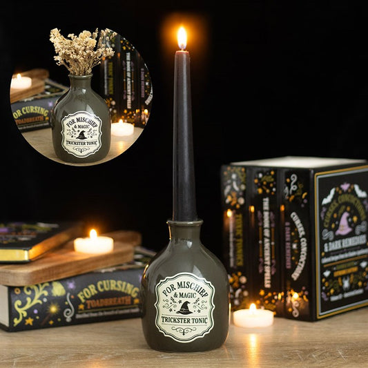 Mischief and Magic Ceramic Potion Bottle Vase & Candle Holder