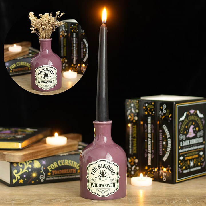 Widowsweb Ceramic Potion Bottle Vase & Candle Holder