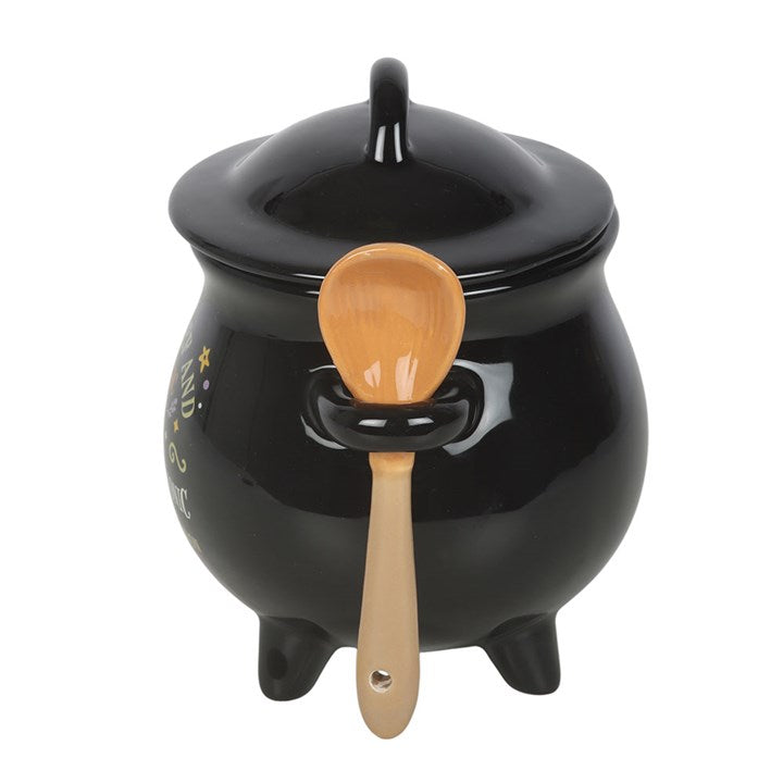 Mischief and Magic Cauldron Ceramic Soup Bowl with Spoon