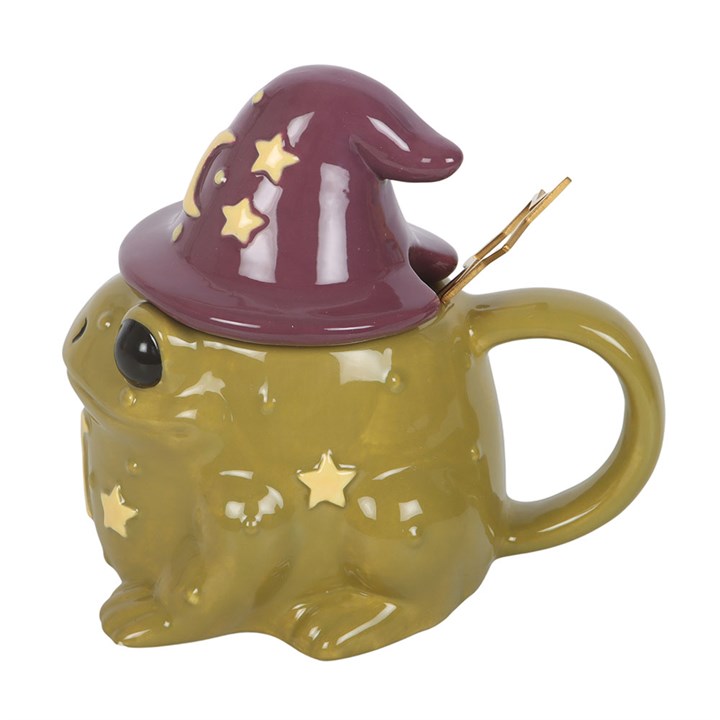Magic Toad Shaped Ceramic Mug with Spoon