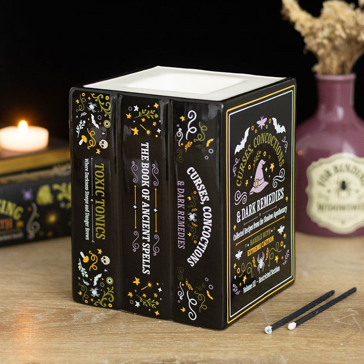 Witch's Apothecary Book Shaped Ceramic Wax Warmer