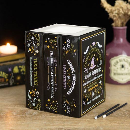 Witch's Apothecary Book Shaped Ceramic Wax Warmer