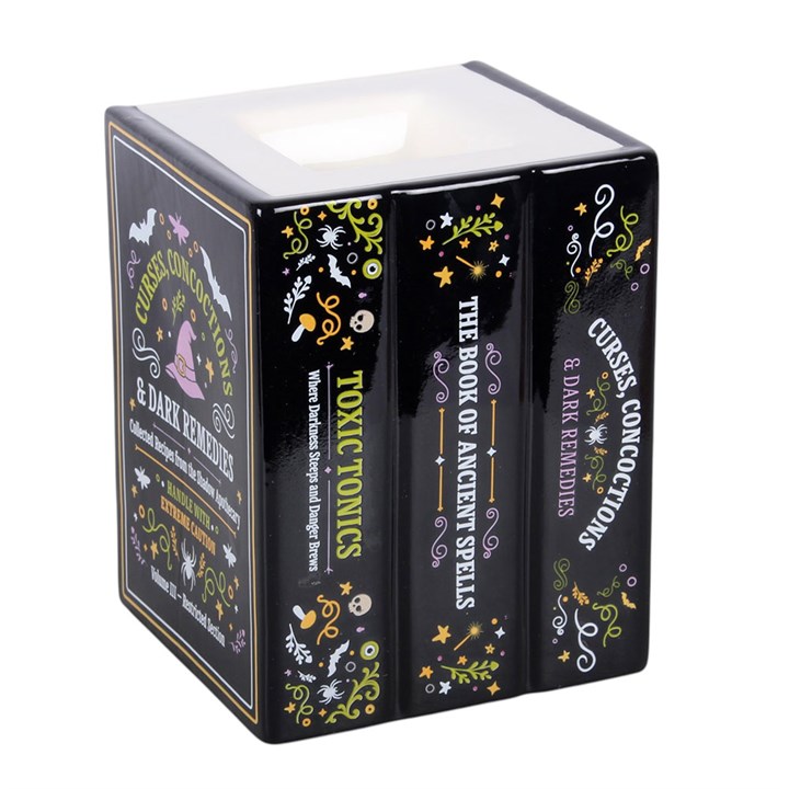 Witch's Apothecary Book Shaped Ceramic Wax Warmer