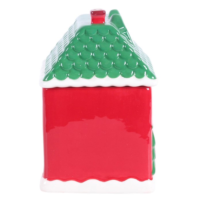 Red Christmas House Ceramic Wax Warmer
