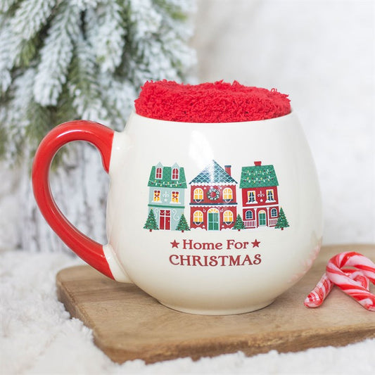 Home for Christmas Ceramic Mug and Socks Set