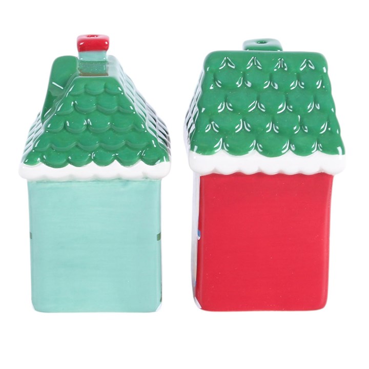 Christmas House Ceramic Salt & Pepper Shakers