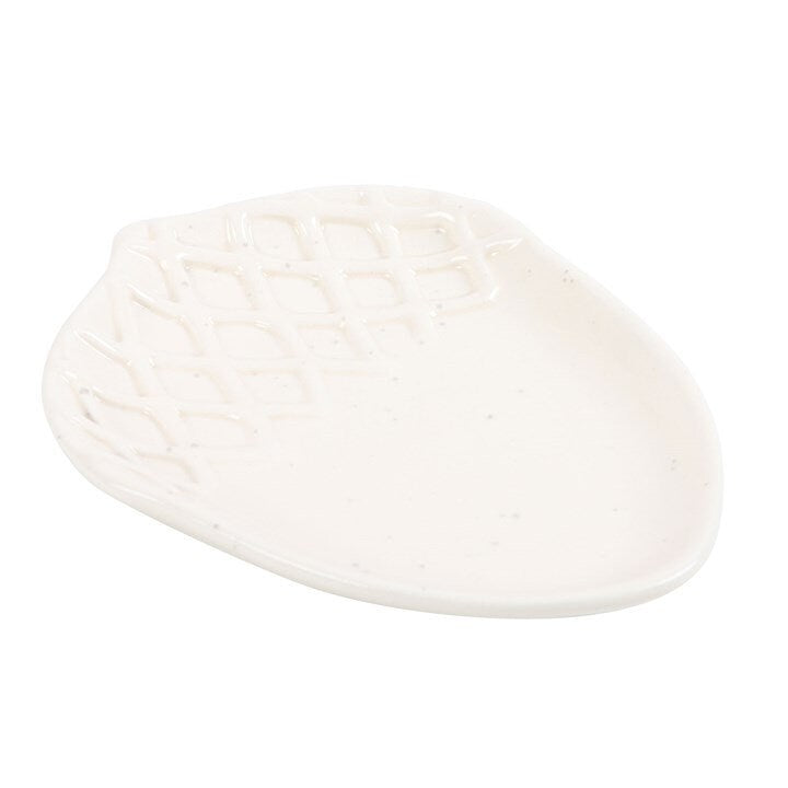 CLEARANCE Autumn White Acorn Ceramic Dish Trinket Dish Serving Dish