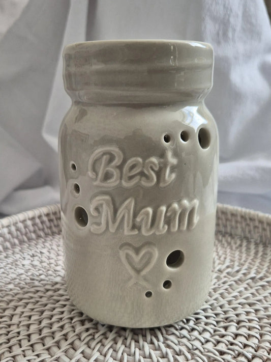 CLEARANCE Grey Best Mum Ceramic Wax Warmer