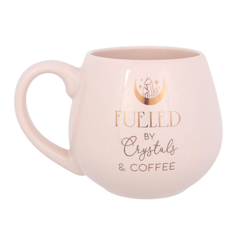 Pink Crystals and Coffee Rounded Ceramic Mug