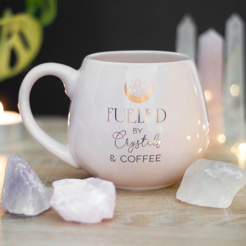 Pink Crystals and Coffee Rounded Ceramic Mug