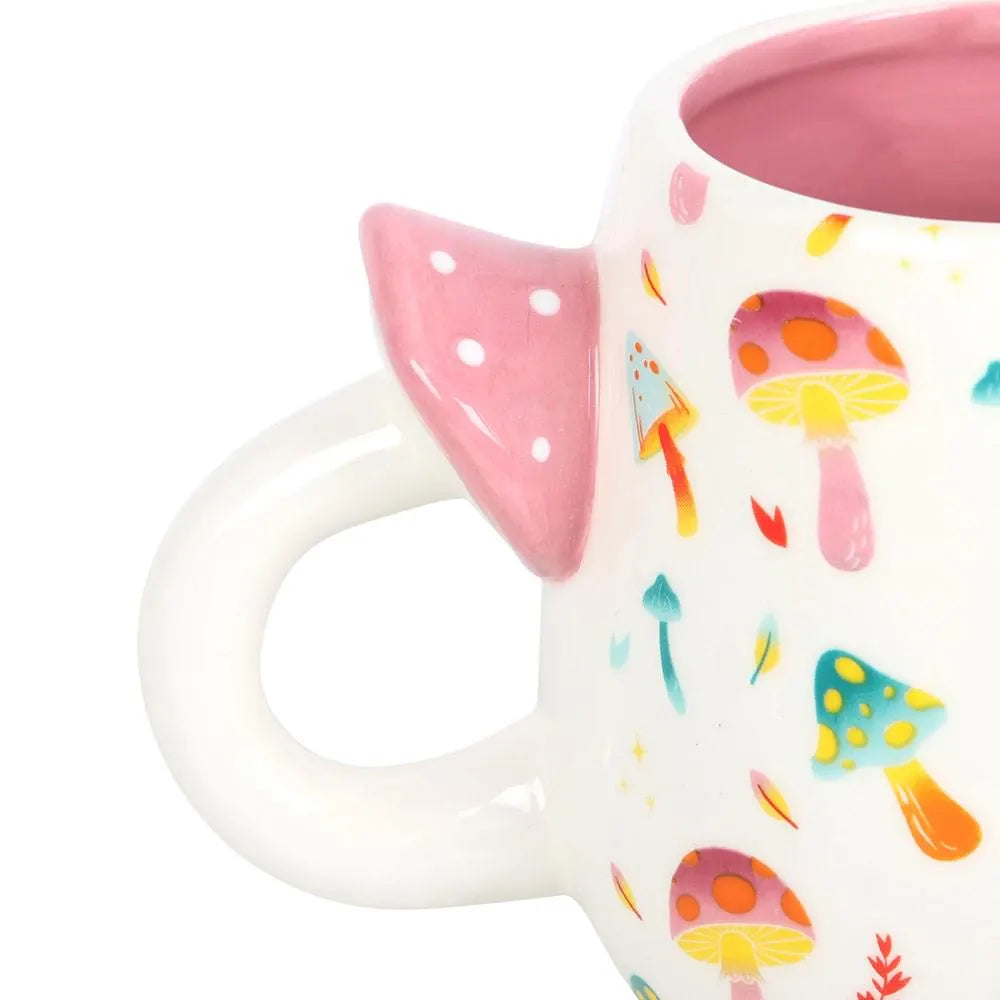 CLEARANCE Funky Fungi Mushroom Handle Ceramic Mug