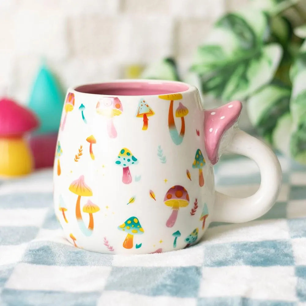 CLEARANCE Funky Fungi Mushroom Handle Ceramic Mug