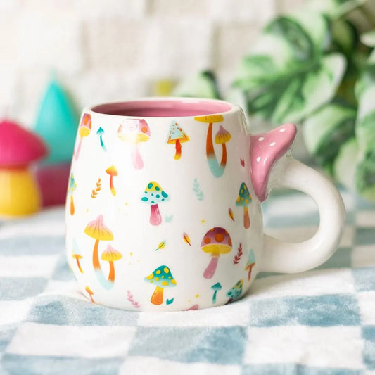 Funky Fungi Mushroom Handle Ceramic Mug