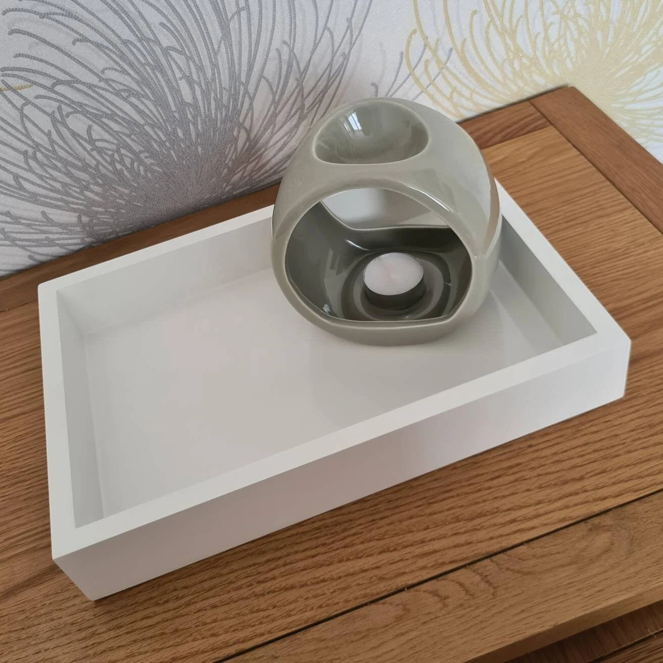 CLEARANCE Porto Gloss Grey Ceramic Wax Warmer