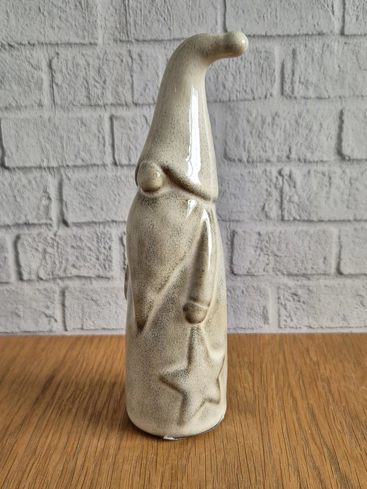 CLEARANCE Reactive Glaze Ceramic Santa Ornament - Small