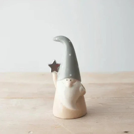 CLEARANCE Grey & White Gonk with Silver Star Ornament Decor 13.5cm