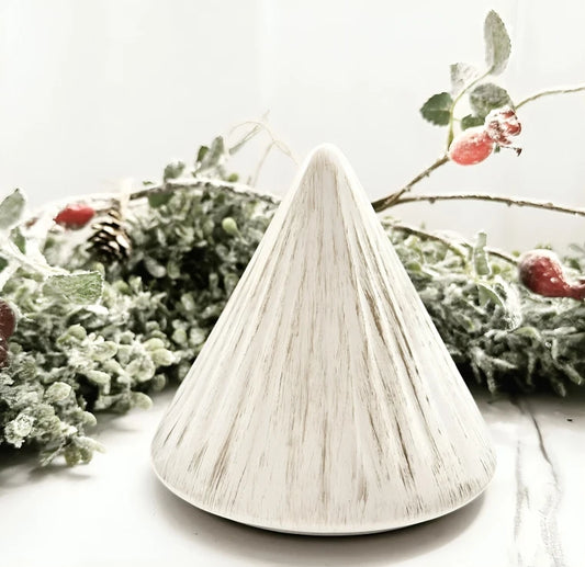 CLEARANCE White & Gold Mulberry Christmas Tree Ornament