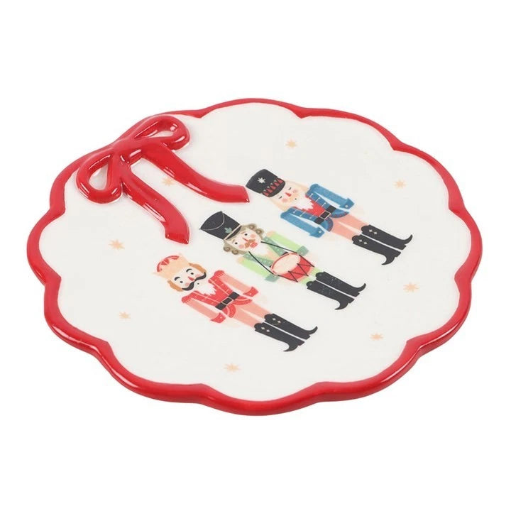 CLEARANCE Nutcracker Ceramic Trinket Dish With Bow
