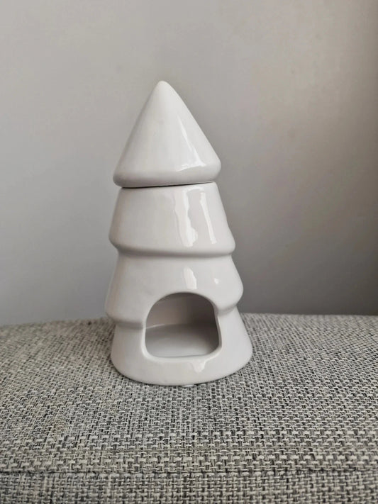 CLEARANCE White Ceramic Christmas Tree Wax Melter