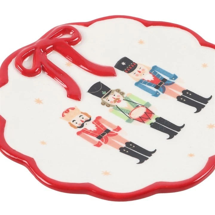CLEARANCE Nutcracker Ceramic Trinket Dish With Bow